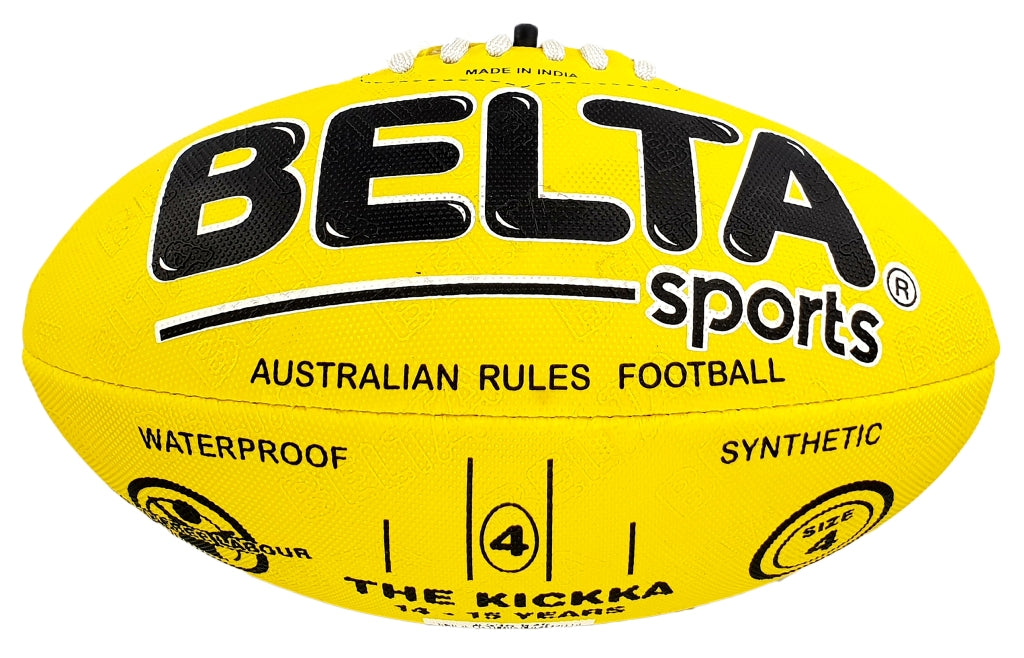 Footy - The Kickka - Size 4 - Yellow - (14-15 Years)