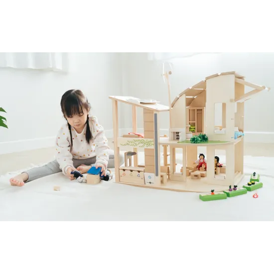 Tender Leaf Toys - Green Dollhouse with Furniture