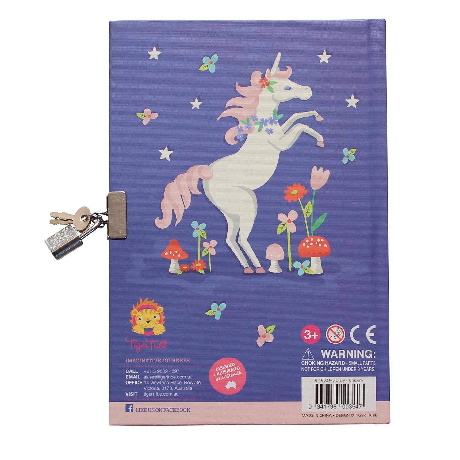Lockable Diary - Unicorn Rainbows