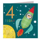 4th Birthday Card - 4 Today Rocket