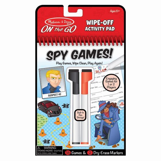 On the Go - Wipe Off Activity Pad - Spy Games
