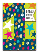 1st Birthday Card - Hip Hip Hooray Stars