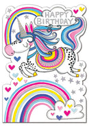 Birthday Card - Unicorn Happy Birthday