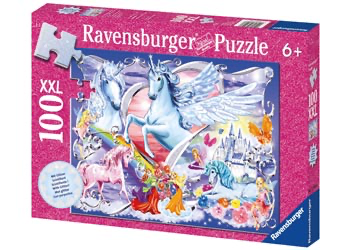 Ravensburger - Glitter Amazing Unicorns Glitter Puzzle 100 pieces XXL