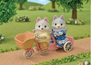 Sylvanian Families - Tandem Cycling Set - Husky Sister & Brother