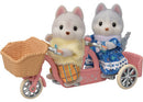 Sylvanian Families - Tandem Cycling Set - Husky Sister & Brother