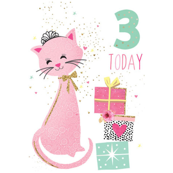 3rd Birthday Card - Cat