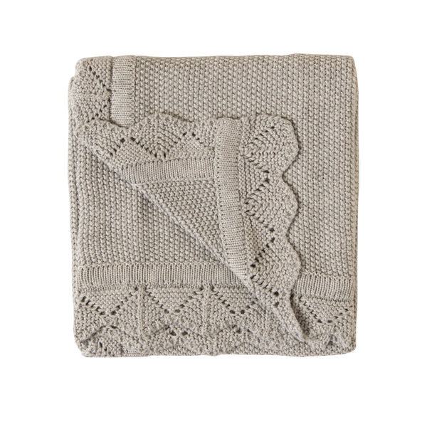 All4Ella - Knitted Blanket - Light Grey