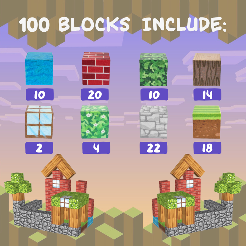 Magnetic Building Blocks Set - 100 pcs