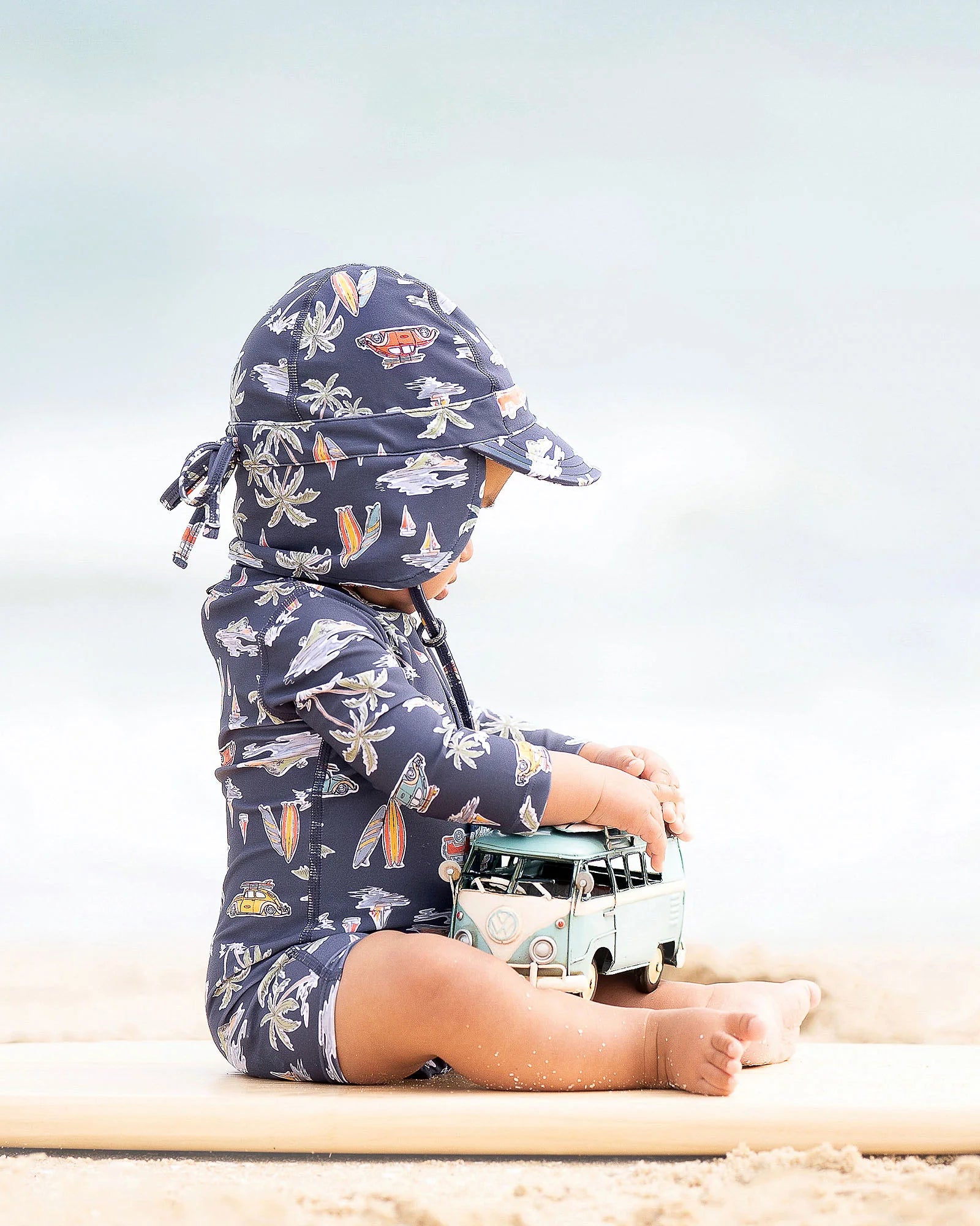 Long Sleeve Swim Onsie - Surf Twilight