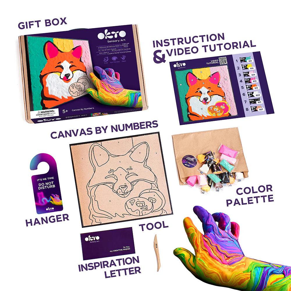 Fox Coloring with Clay Set