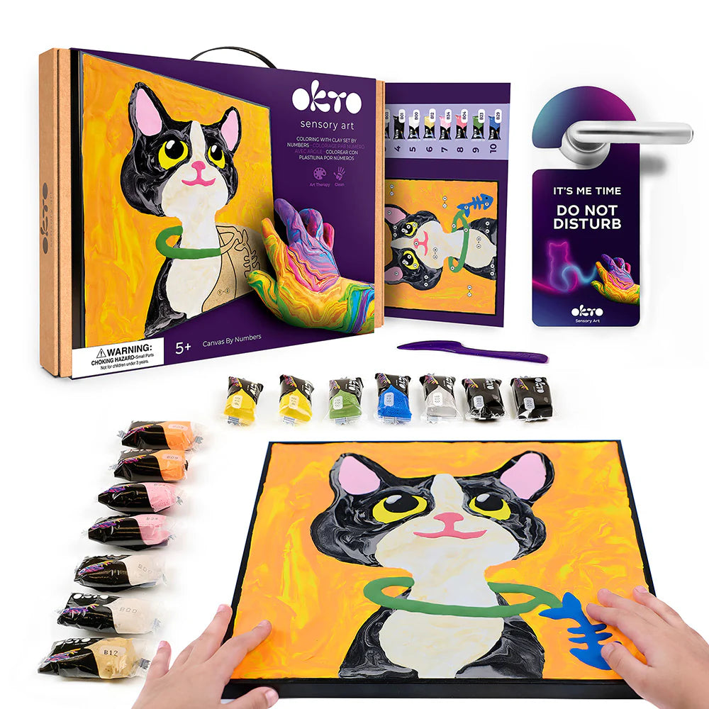 Cat Colouring With Clay Set