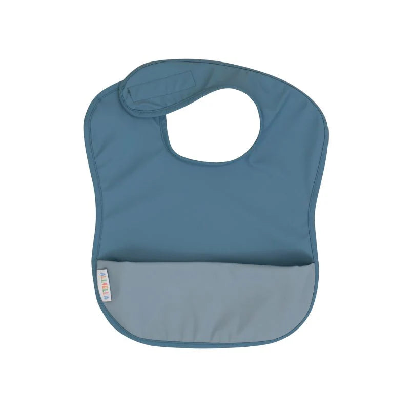 Recycled Pouch Bib - Two-tone Blue