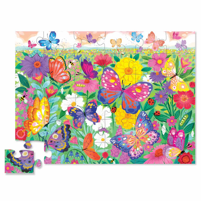 Classic Floor Puzzle 36pc - Butterfly Garden (Foil Stamped)