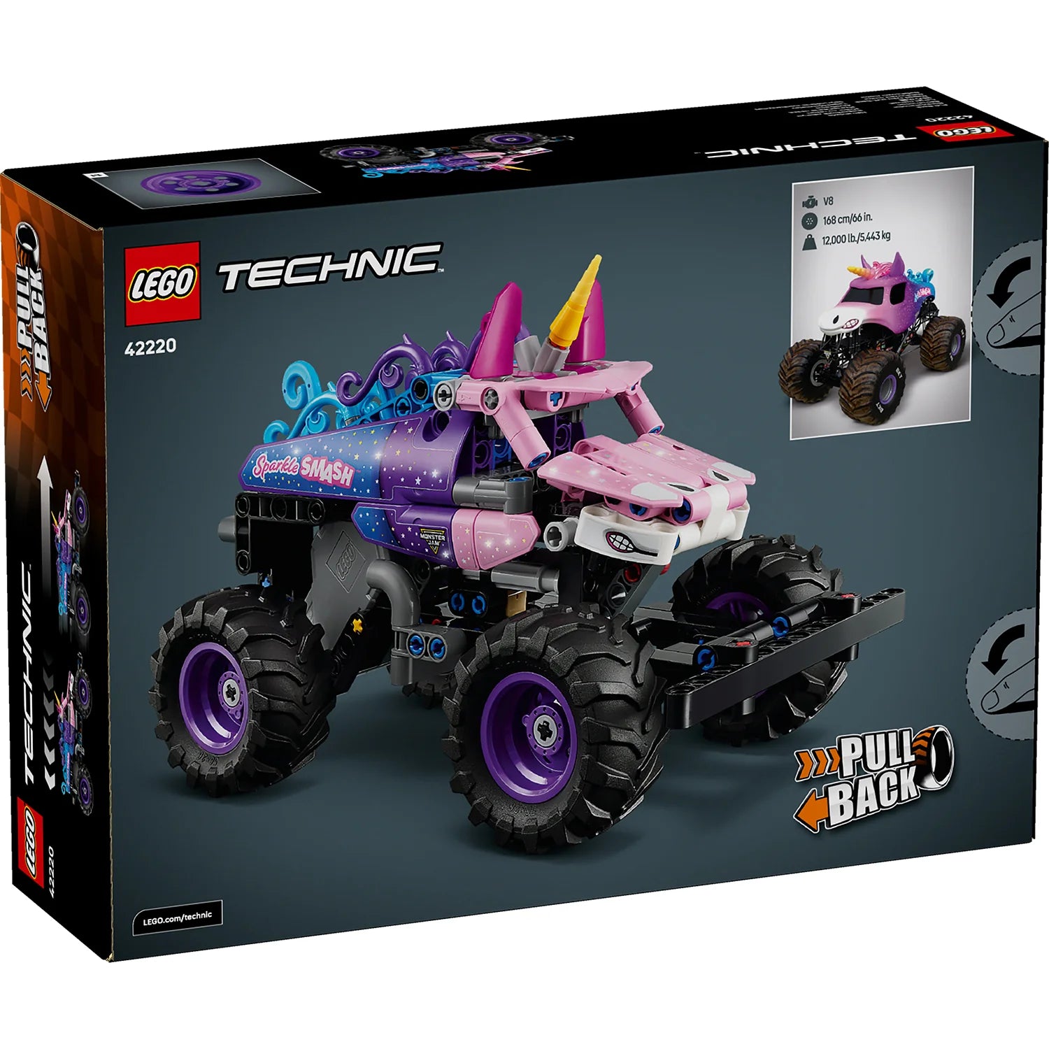 Technic™ - Monster Jam™ Sparkle Smash™ Pull-Back (42220) - Toot Toot Toys