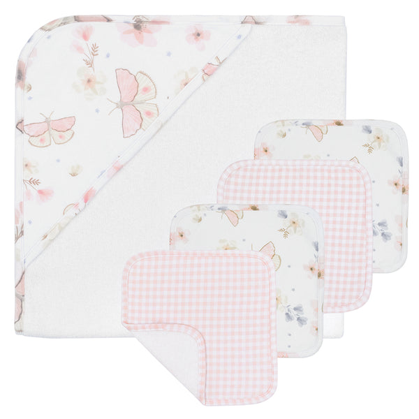 Living Textiles - 5 Piece Bath Gift Set - Butterfly Garden