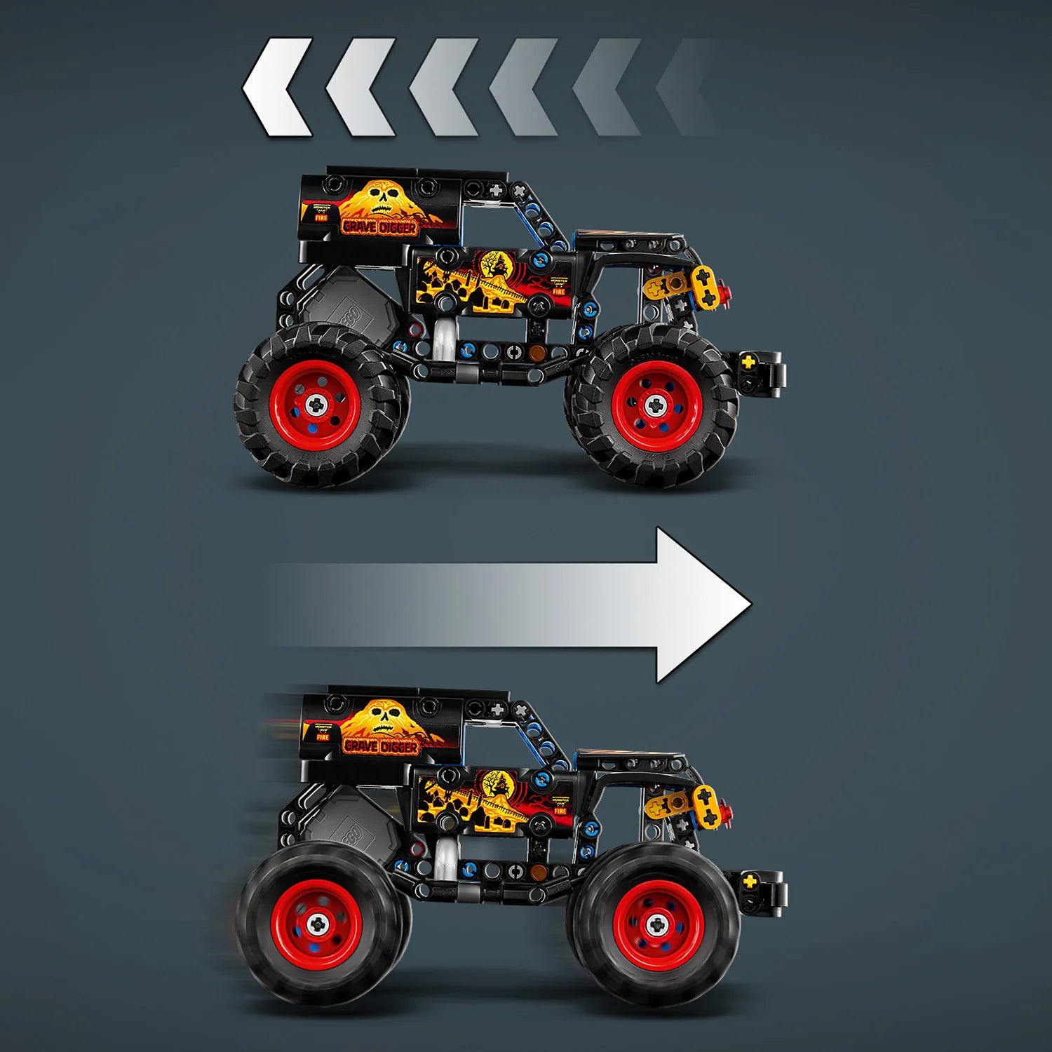 Technic™ - Monster Jam™ Grave Digger™ Fire and Ice (42219) - Toot Toot Toys