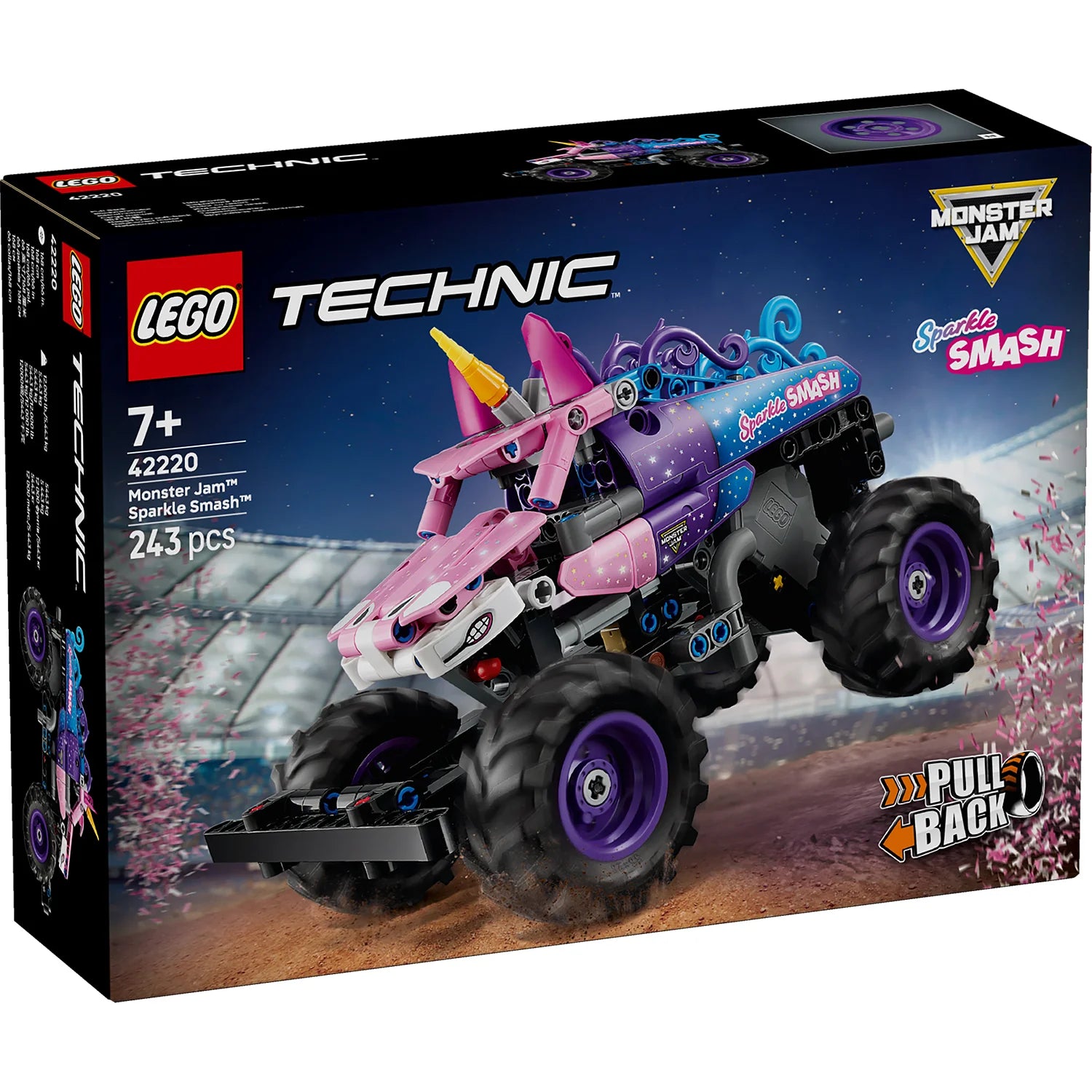 Technic™ - Monster Jam™ Sparkle Smash™ Pull-Back (42220) - Toot Toot Toys