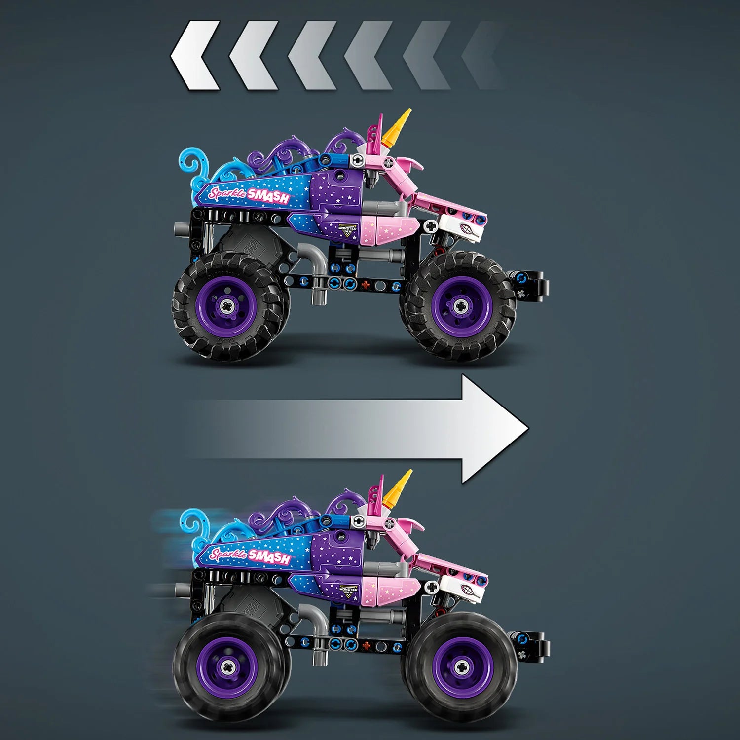 Technic™ - Monster Jam™ Sparkle Smash™ Pull-Back (42220) - Toot Toot Toys