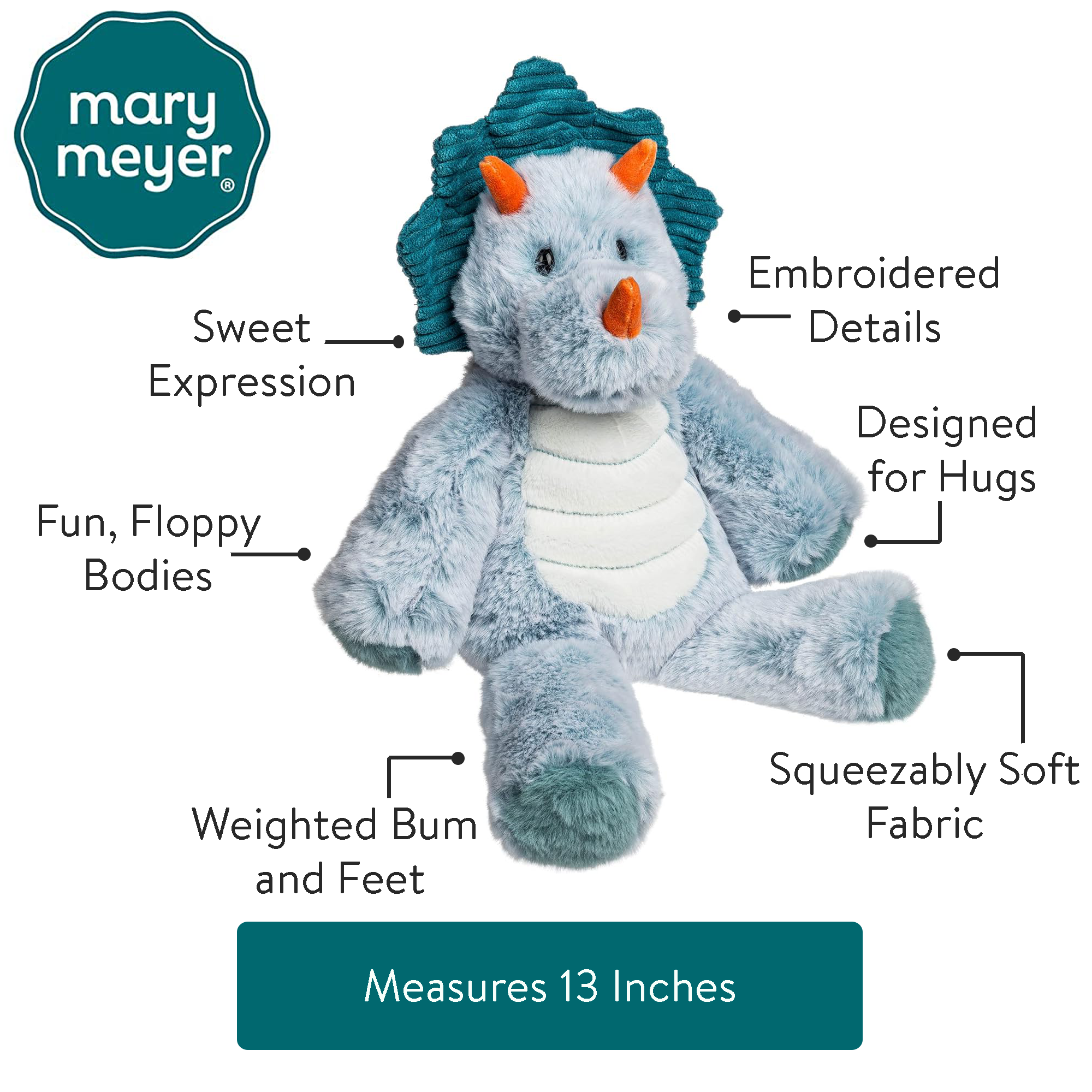 Marshmallow Animal - Triceratops (33 cm)