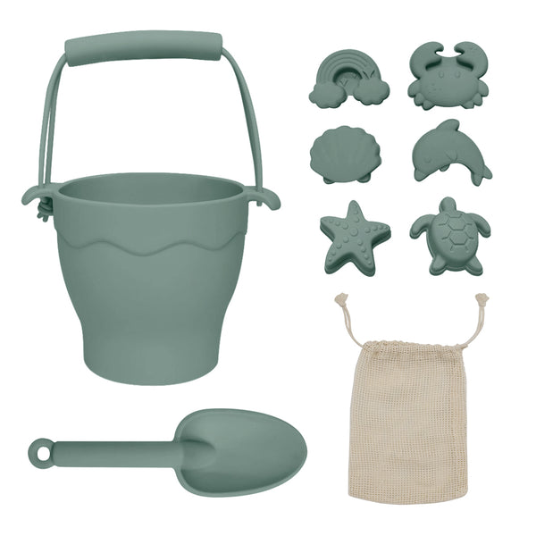 Playground - 8 Piece Bucket & Spade Set - Sage