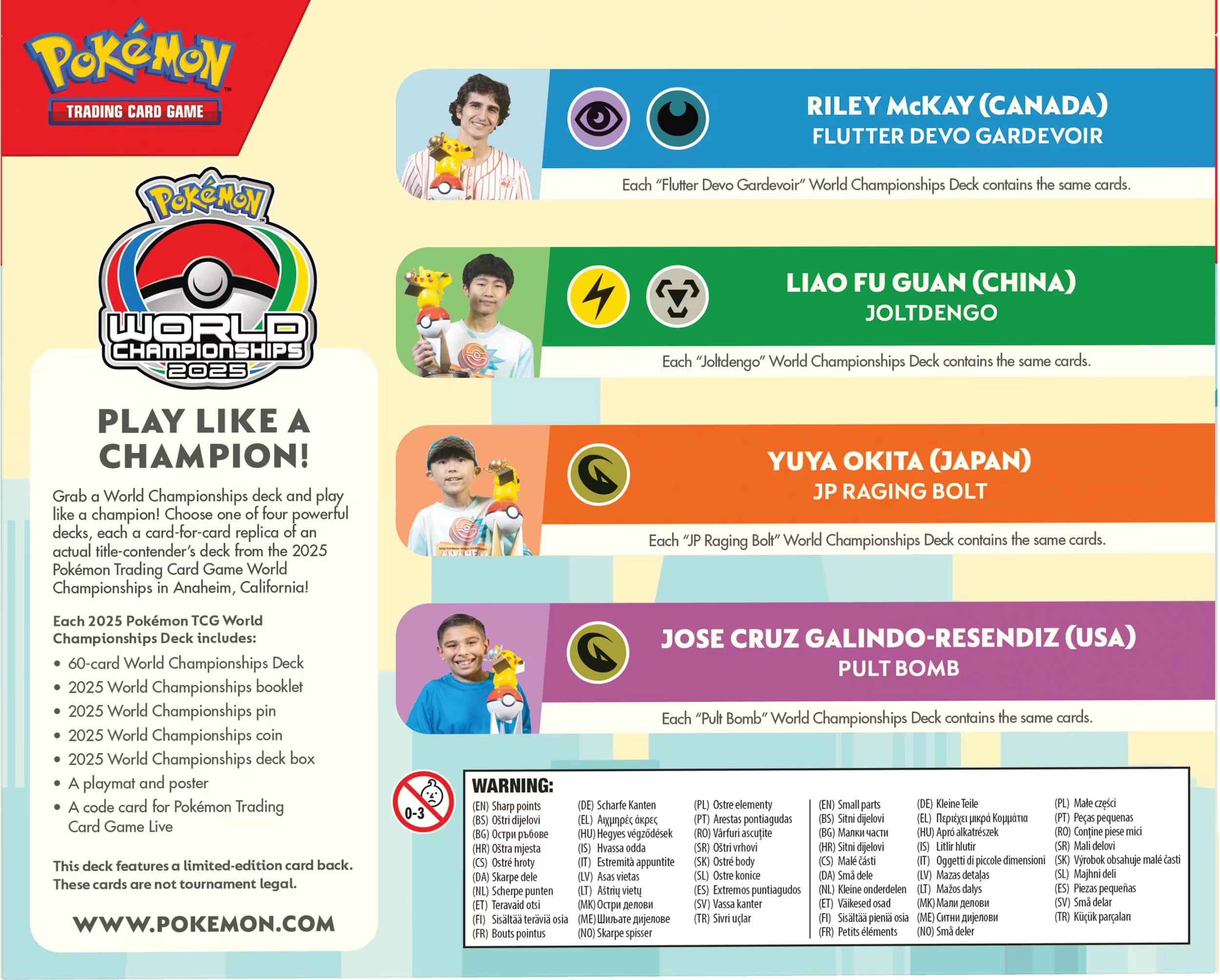 Pokémon TCG - 2025 World Championships Deck - Assorted (*Max 1 per customer)