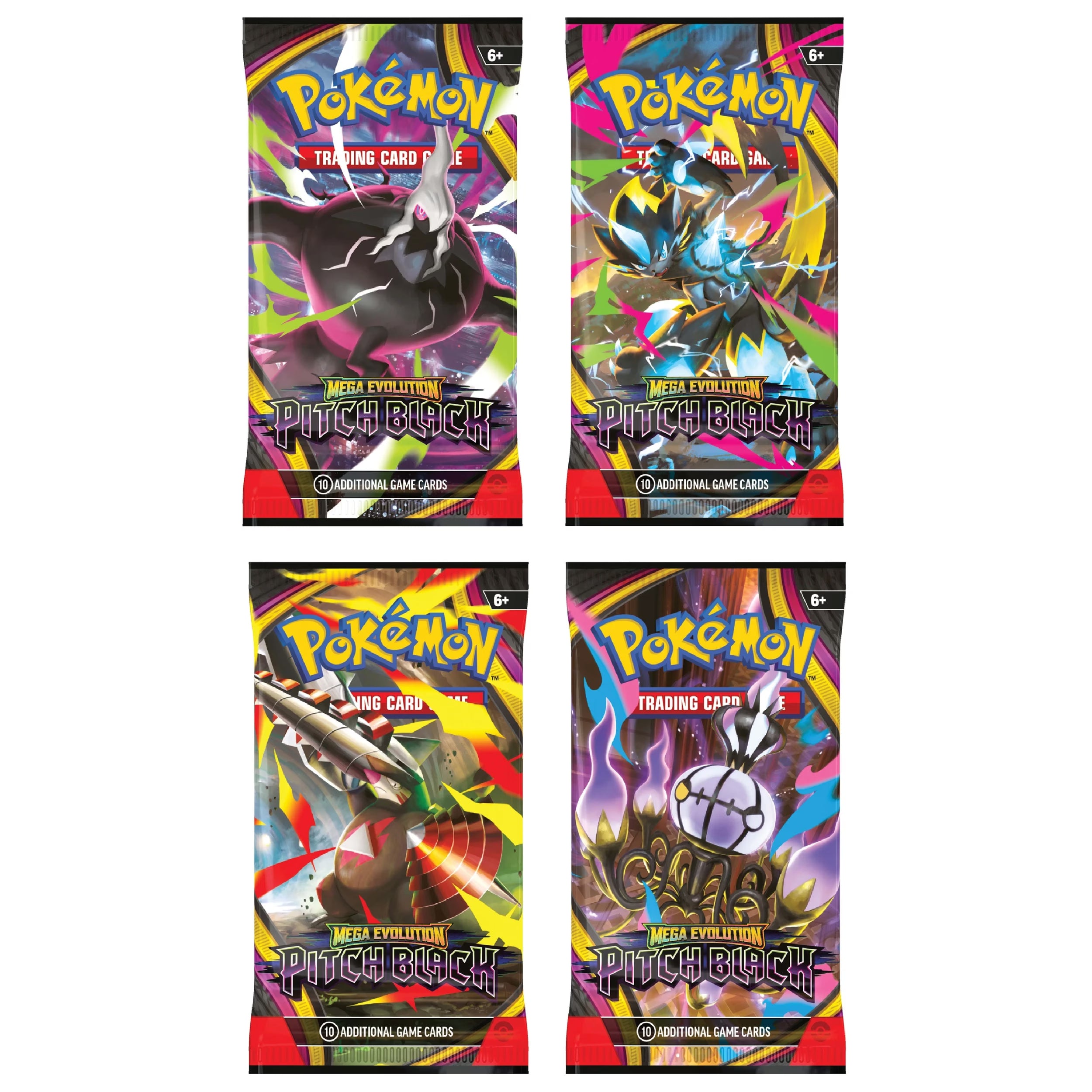 JULY 17 RELEASE Pokémon TCG: Mega Evolution - Pitch Black Booster Pack (*Max 5 packs per customer) - Toot Toot Toys