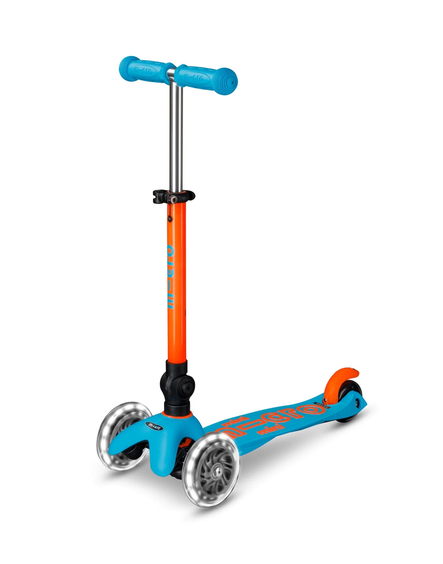 Mini Micro Deluxe LED Foldable Scooter - Orange Blue - 2 to 5 years