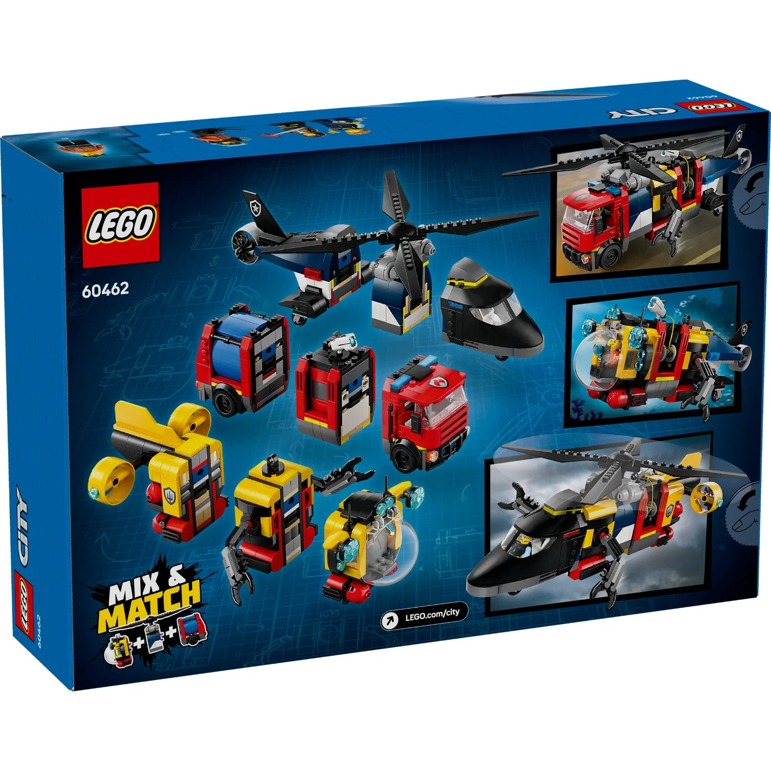 City - Helicopter, Fire Truck & Submarine Remix (60462)