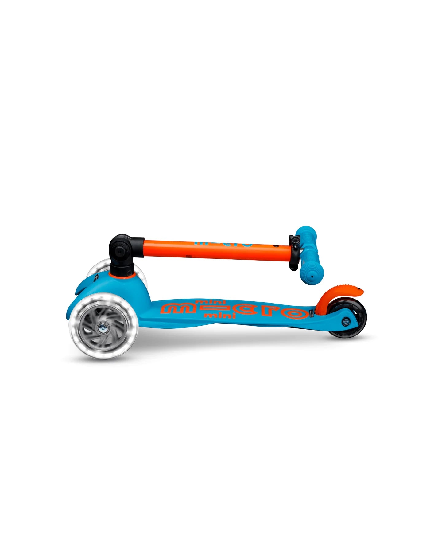 Mini Micro Deluxe LED Foldable Scooter - Orange Blue - 2 to 5 years