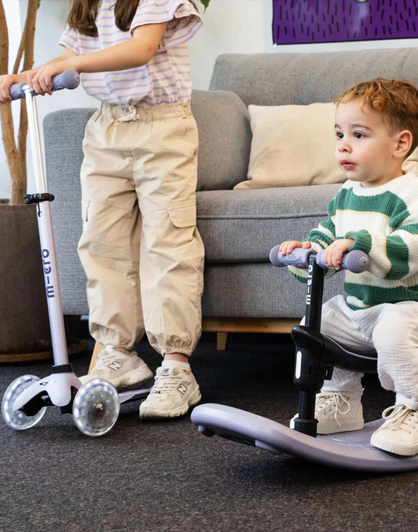 Micro Rock & Go Mini Deluxe - LED Light Up Wheels - Lavender Mist - 1-6 years