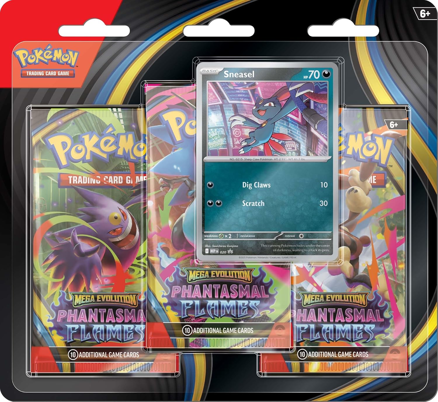 Pokémon TCG: Mega Evolution 2 - Phantasmal Flames Three Booster Blister Pack (*Limit 1 per customer)