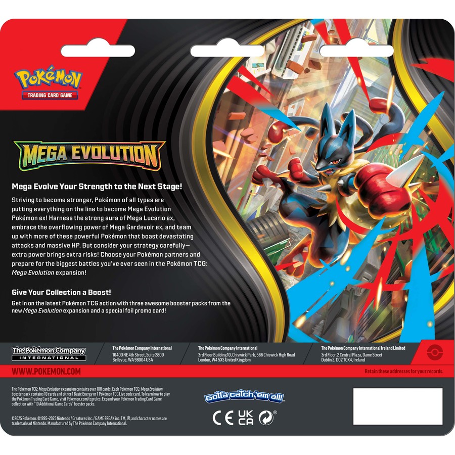 Pokémon TCG: Mega Evolution - Three Booster Blister Pack (*Limit 1 per customer)