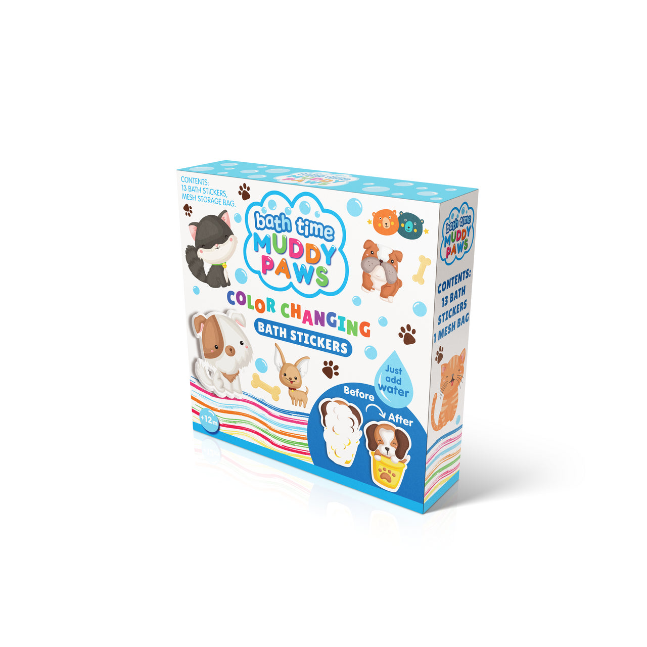 Colour Changing Bath Stickers - Muddy Paws