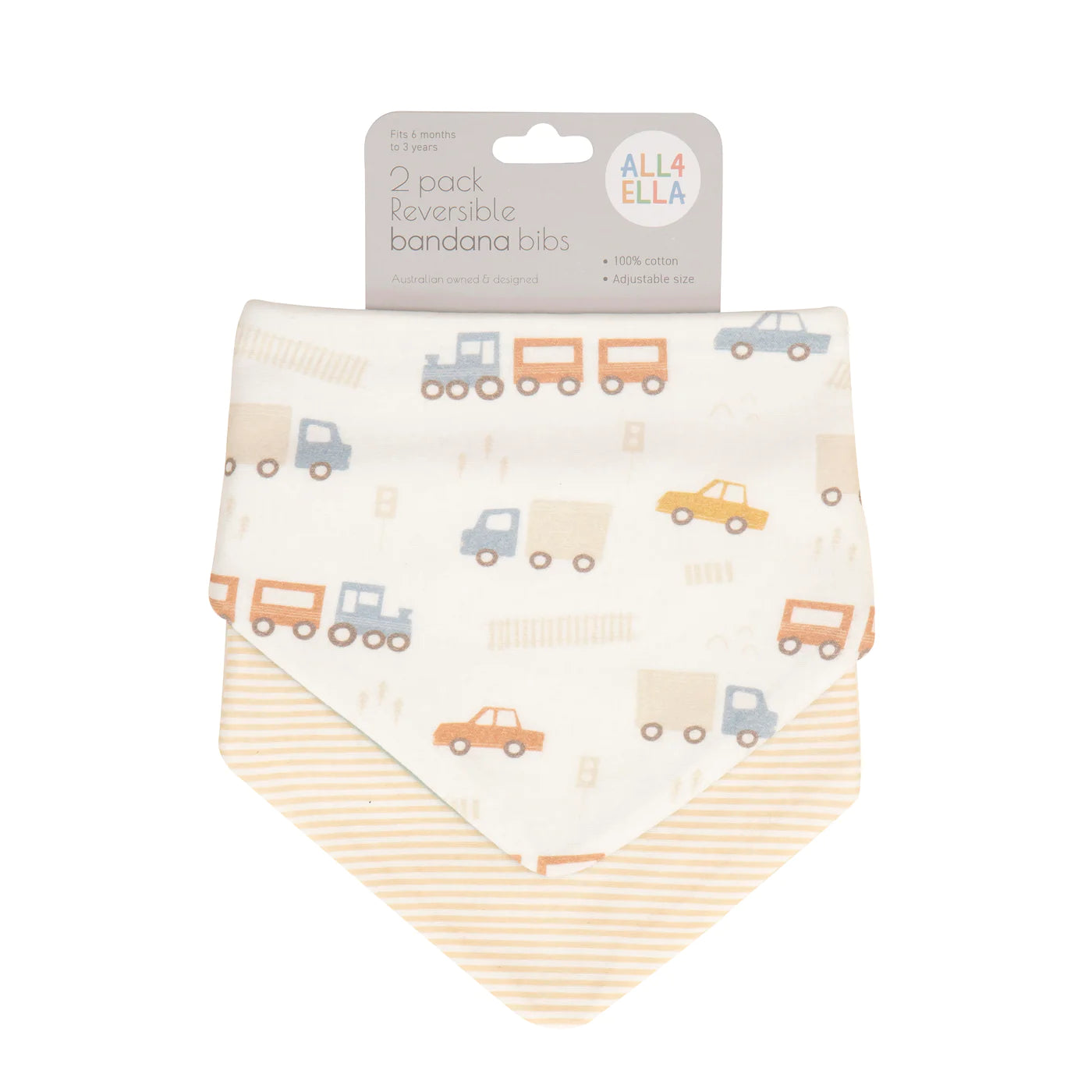 Bandana Bibs Reversible 2pk - Trucks