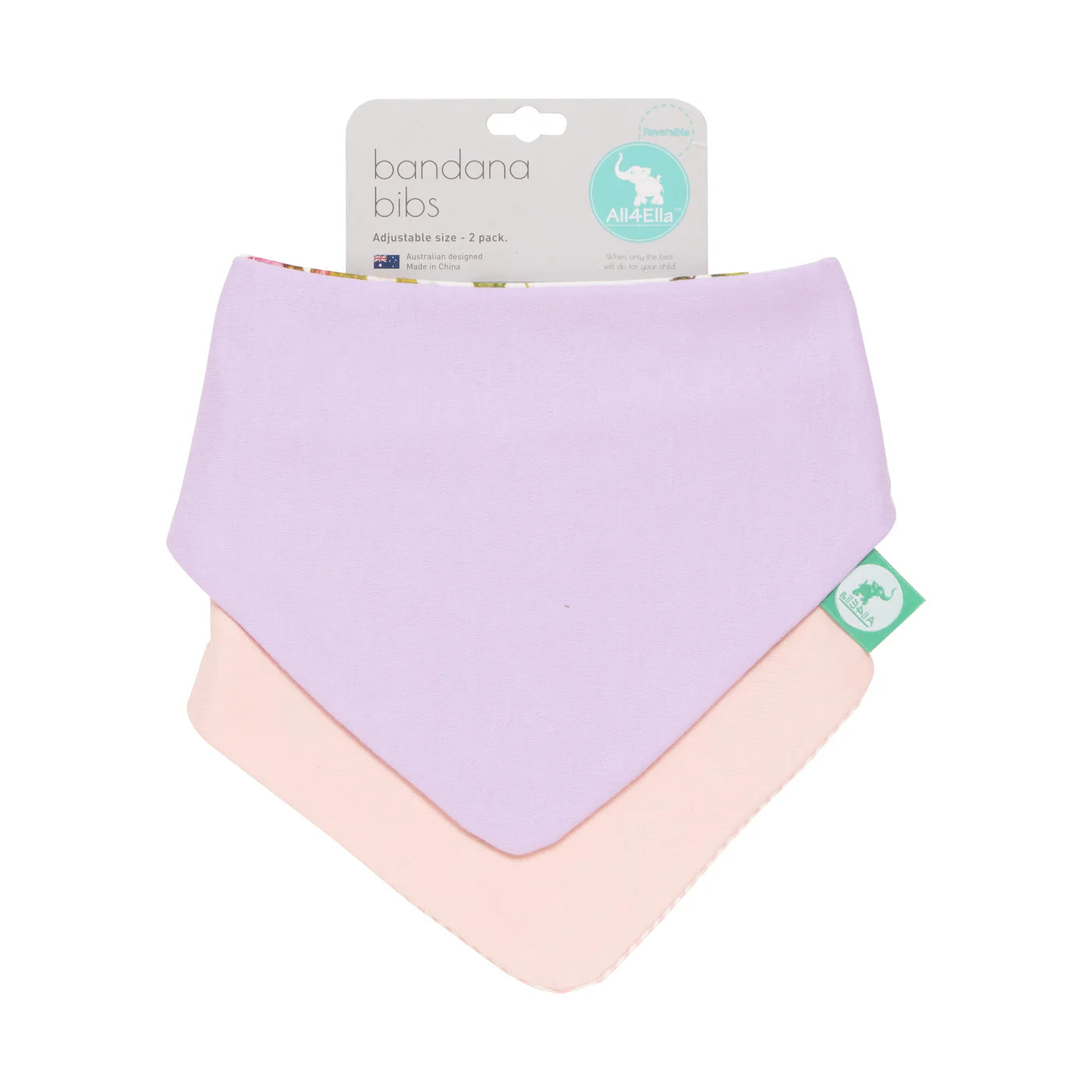 Bandana Bibs Reversible 2pk - Rose