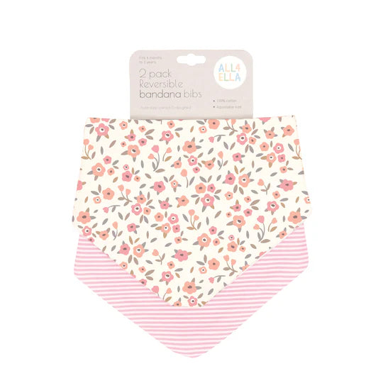 Bandana Bibs Reversible 2pk - Floral Bouquet