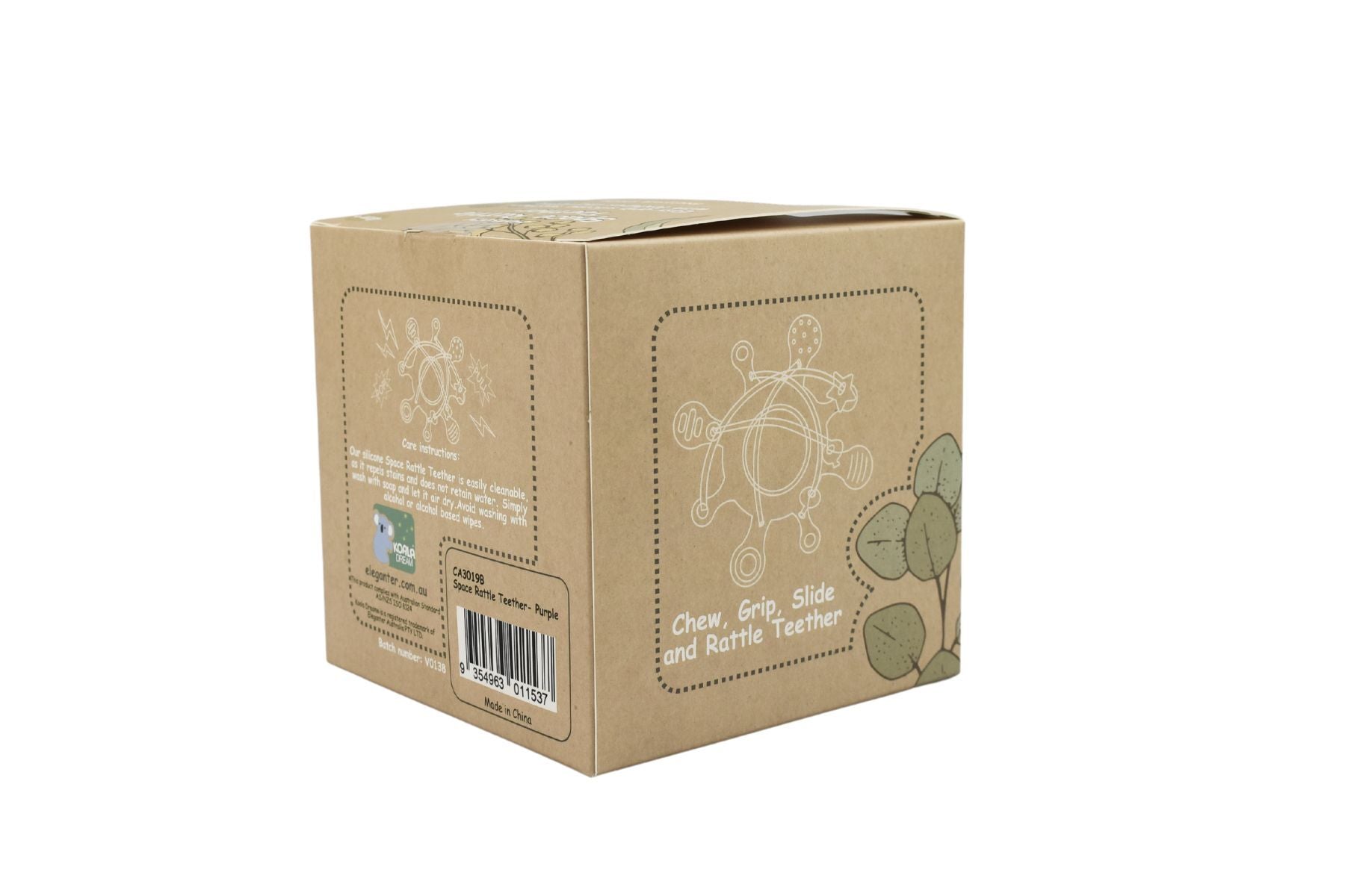 Silicone Sensory Space Rattle Teether - Green