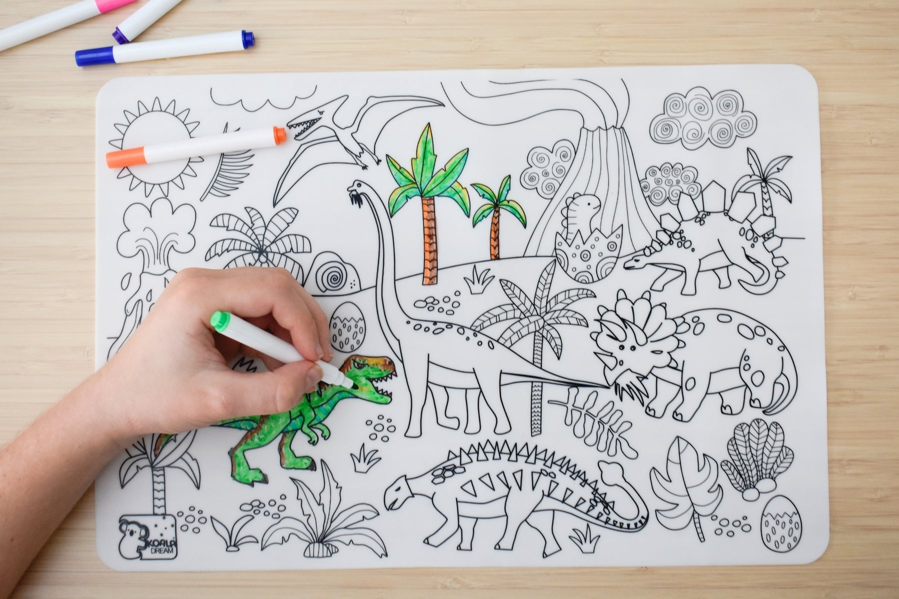 Reusable Silicone Drawing Mat - Dinosaurs
