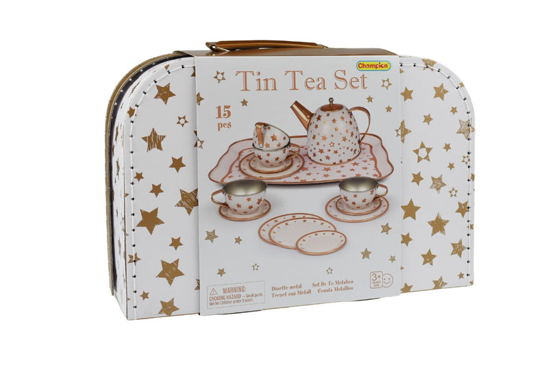 Kaper Kidz - Gold Star Tin Tea Set in Suitcase