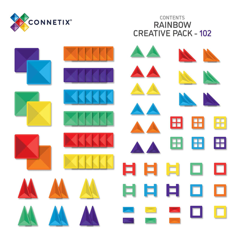 Connetix 102 Piece Rainbow Creative Pack