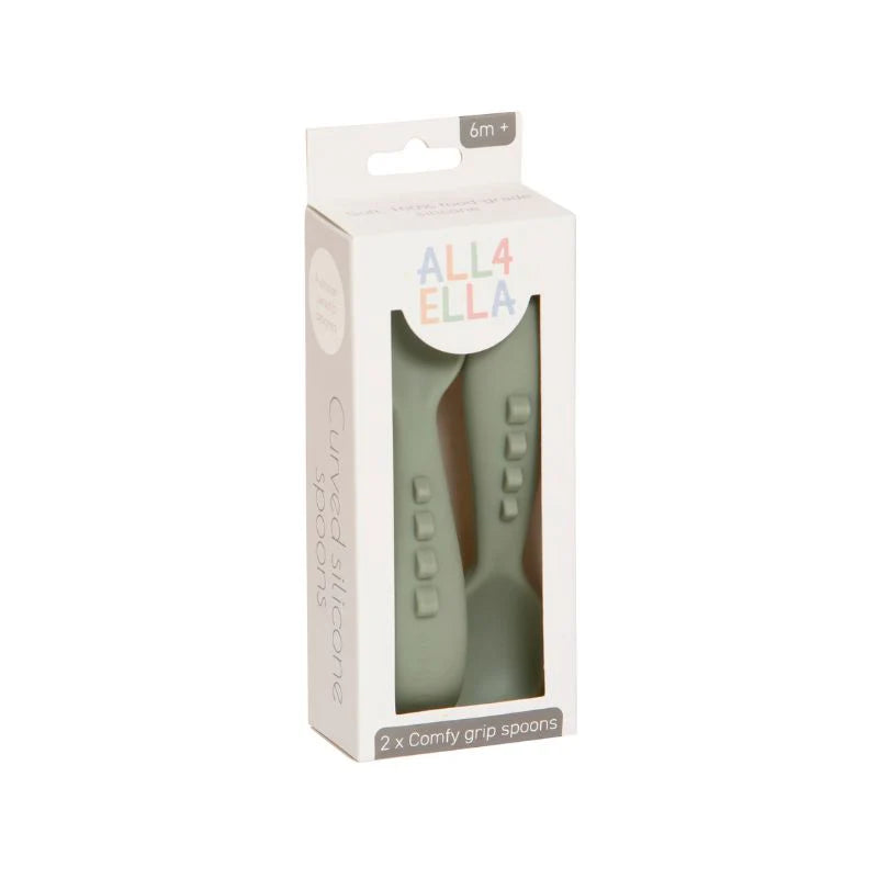 Comfy Grip Silicone Spoons 2pk - Olive