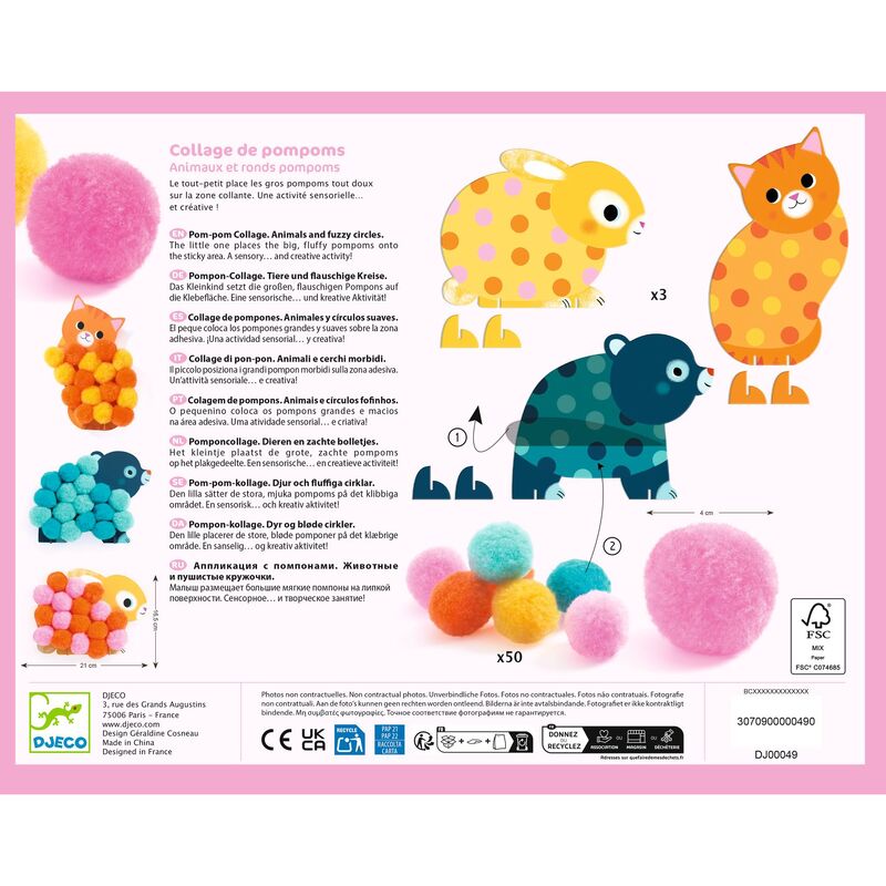 Pompom Collage Set - Animals