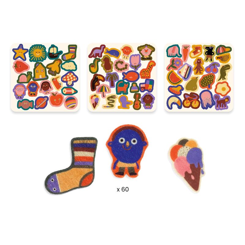 60 Felt Stickers - The Silly Ones