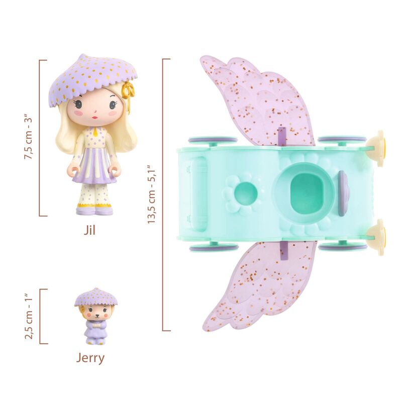 Jil & Jerry Tinyly Figurines & Tinycar - Toot Toot Toys