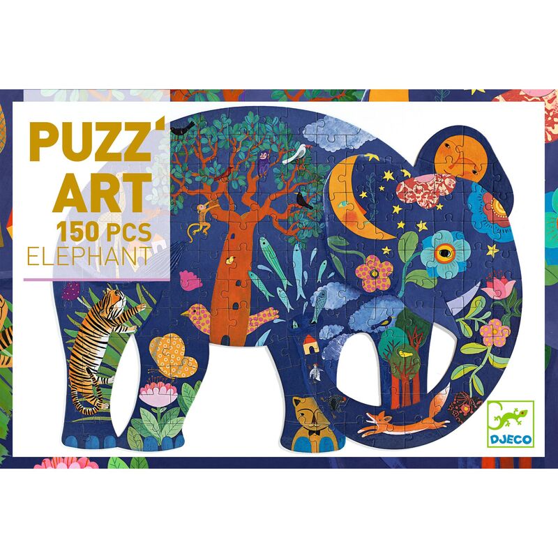 Elephant Shaped - 150 Piece Art Puzzle
