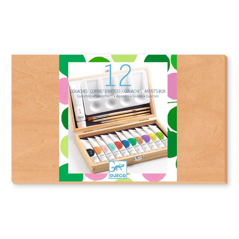 Artist's Box with 12 Gouaches Tubes