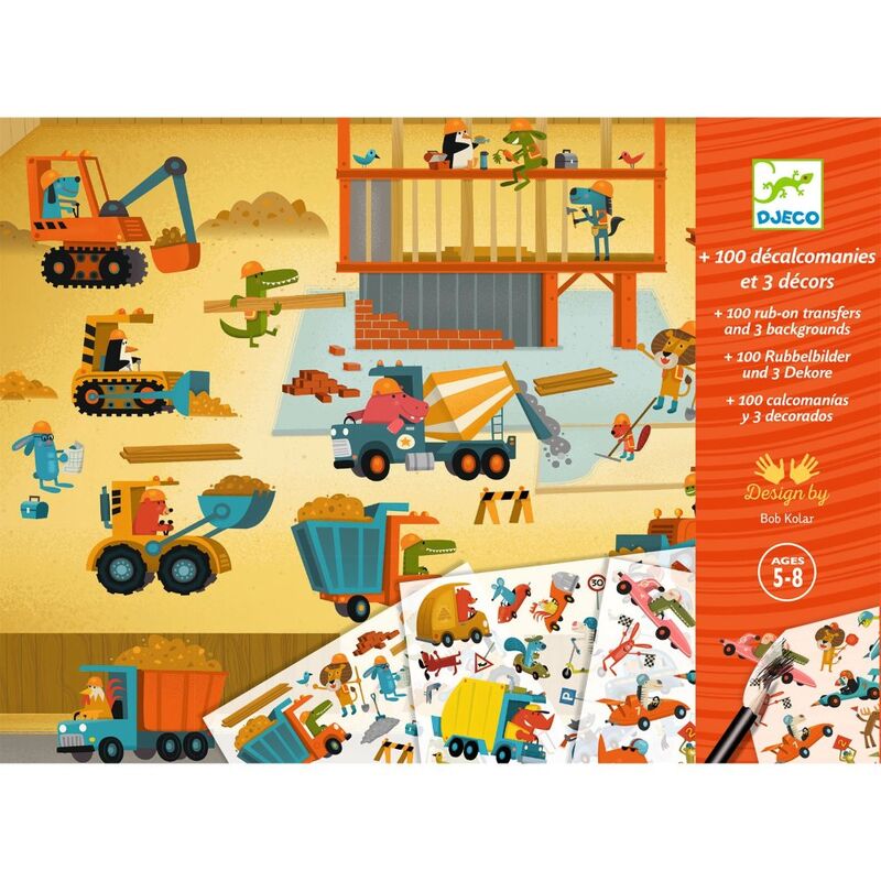 Rub-On Transfer Activity Set - Asphalt Construction & Racing