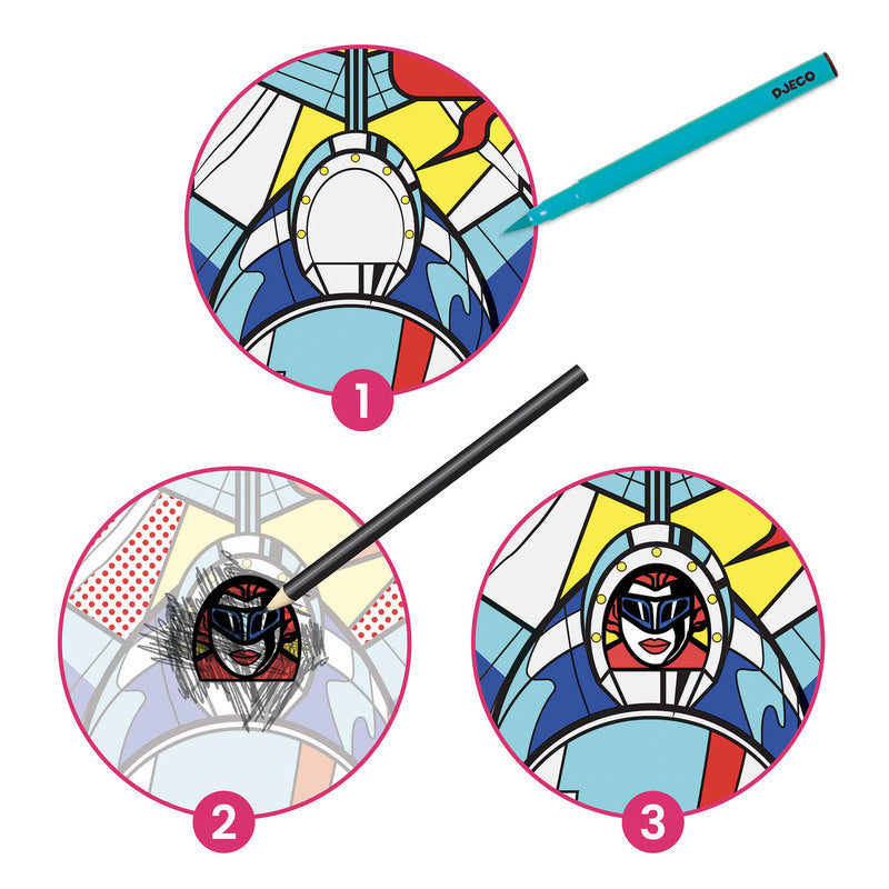 Inspired by Superheroes - Roy Lichtenstein - Felt Brushes