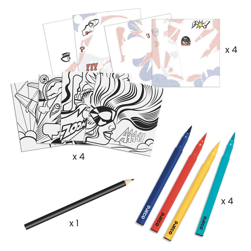 Inspired by Superheroes - Roy Lichtenstein - Felt Brushes